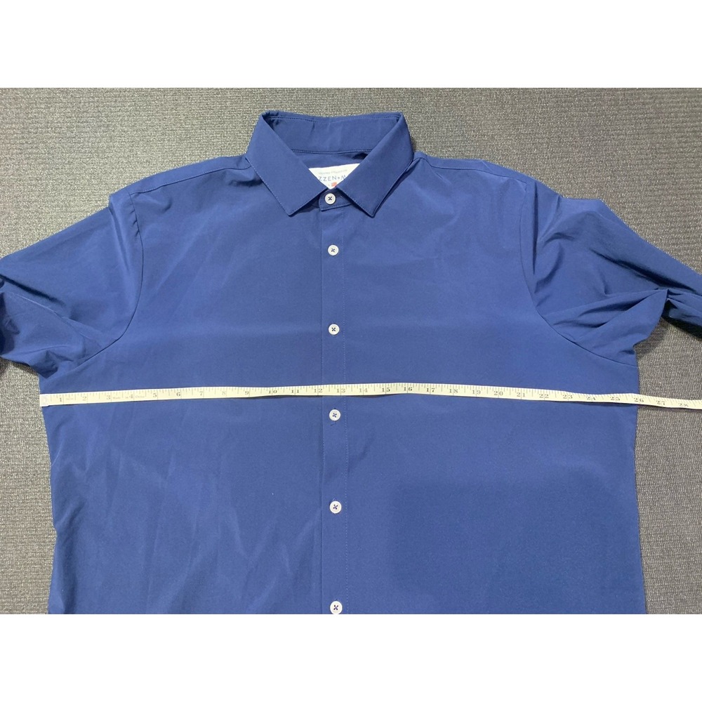 Mizzen + Main Standard‎ Fit Long Sleeve Button Down Shirt Navy Size XL - Picture 2 of 4